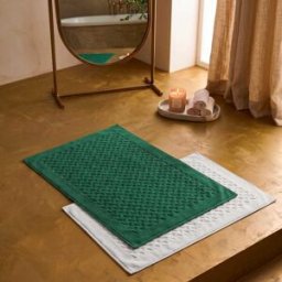 Bianco Perla - Tapis de bain en coton Elisa vert - 60x90 cm OS