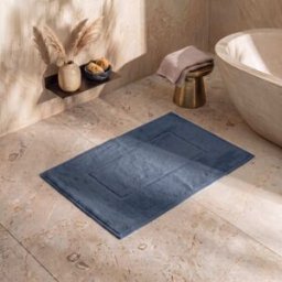 Bianco Perla - Tapis de bain en coton Luxe bleu - 40x60 cm OS