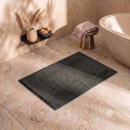 Bianco Perla - Tapis de bain en coton Luxe gris - 40x60 cm OS