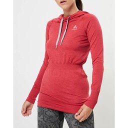 Odlo - Sweat léger technique à capuche Irbis Warm rouge/hibiscus XS