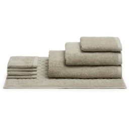 Bianco Perla - Ensemble de salle de bain en coton Elisa beige - 8 pièces OS