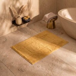 Bianco Perla - Tapis de bain en coton Luxe jaune - 40x60 cm OS