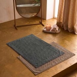 Bianco Perla - Tapis de bain en coton Elisa gris - 60x90 cm OS