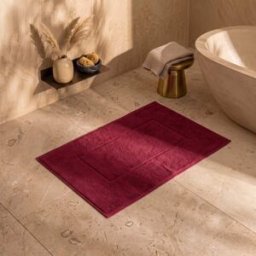 Bianco Perla - Tapis de bain en coton Luxe rouge - 40x60 cm OS