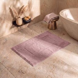 Bianco Perla - Tapis de bain en coton Luxe rose - 40x60 cm OS