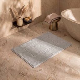 Bianco Perla - Tapis de bain en coton Luxe gris perle - 40x60 cm OS