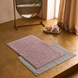Bianco Perla - Tapis de bain en coton Elisa rose - 40x60 cm OS