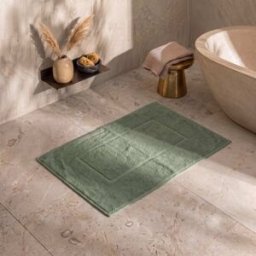 Bianco Perla - Tapis de bain en coton Luxe vert - 40x60 cm OS