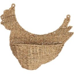 Comptoir de Famille - Panier poule mural Chaumière naturel - 42x15x38 cm OS