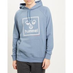 Hummel - Sweat à capuche en Coton mélangé logo bleu L