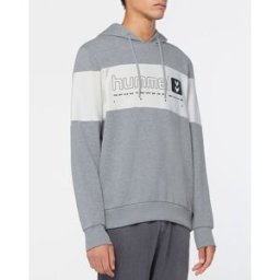 Hummel - Sweat hoodie Musa en Coton bicolore gris/blanc XL