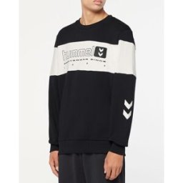 Hummel - Sweat Musa en Coton bicolore noir/blanc S
