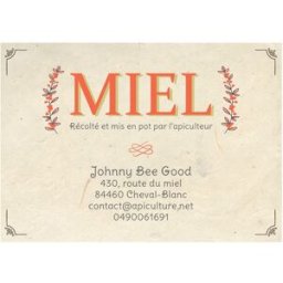Apiculture.net - Matériel apicole français 200 étiquettes personnalisées 50x70 fond couleur