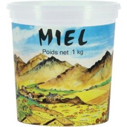 Apiculture.net - Matériel apicole français 20 pots traditionnels décor Montagne 1kg