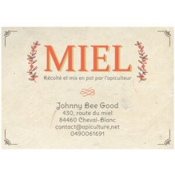 Apiculture.net - Matériel apicole français 200 étiquettes personnalisées 38x53 fond couleur