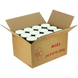 Apiculture.net - Matériel apicole français 25 cartons pour 24 pots de 500g en plastique