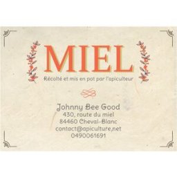 Apiculture.net - Matériel apicole français 200 étiquettes personnalisées 60x85 fond couleur