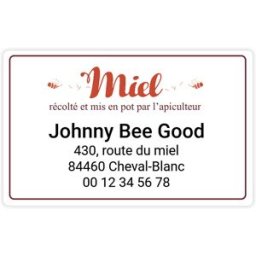 Apiculture.net - Matériel apicole français 200 étiquettes personnalisées 50x70 fond blanc