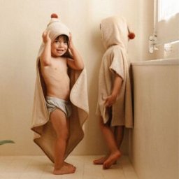 Nobodinoz Cape de bain bébé So Cute Latte (73 x 73 cm)
