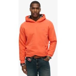 Superdry Homme Sweat à Capuche Semi-brossé à Logo Essential Corail Taille: S