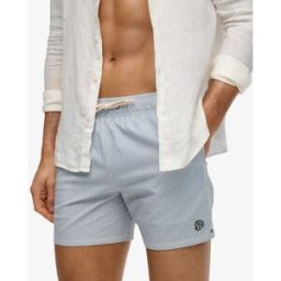 Superdry Homme Short de Bain Seer Sucker 15 Pouces Light Blue Taille: L