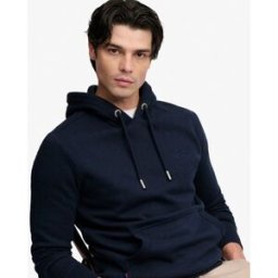 Superdry Homme Sweat à Capuche Logo Vintage Brodé Navy Taille: S