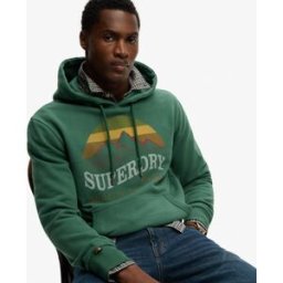 Superdry Homme Sweat à Capuche Outdoors Mountain Décontracté Green Taille: Xxxl