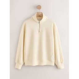 Next Sweat-shirt Slinky Quarter Zip crème M (FR 42-44)