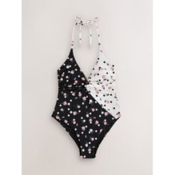 B by Ted Baker Maillot de bain B by Ted Baker Mono à pois et décolleté plongeant avec effet ventre plat Noir FR 46 (EU 44)