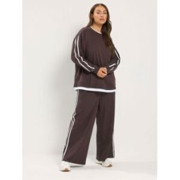 Yours Curve Yours Curve 2-in-1 Sweat Top & Jogger Set Brun FR 42 (EU 40)
