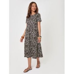 Threadbare Threadbare Jersey Midi Smock Dress With Pockets animal FR 38 (EU 36)
