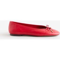 B by Ted Baker B by Ted Baker Leather Angled Toe Ballerina Shoes rouge EU 41 (UK 7)