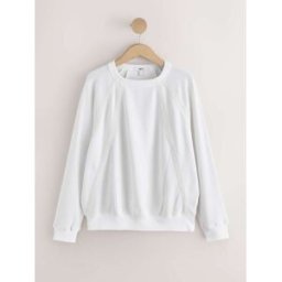 next Sweat-shirt léger à manches gaufrées et bordure en dentelle pâle XL (FR 50-52)