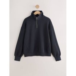 Next Sweat-shirt Slinky Quarter Zip Noir XL (FR 50-52)