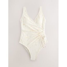 Next Maillot de bain gainant froncé sur le côté crème FR 38 (EU 36)
