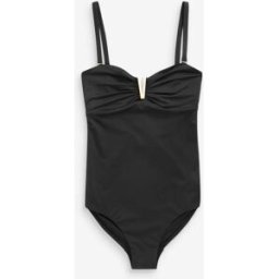 Mint Velvet Mint Velvet de bain bandeau gainant en tissu italien velours menthe Noir 90 B