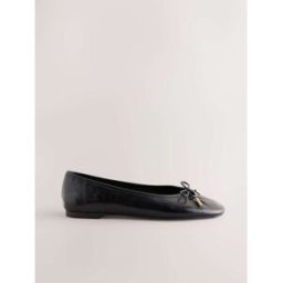 B by Ted Baker B by Ted Baker Leather Angled Toe Ballerina Shoes Noir EU 37 (UK 4)