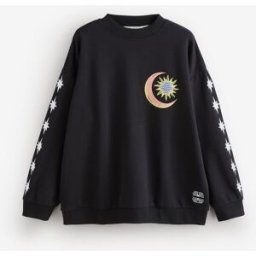 Never Fully Dressed Never Fully Dressed Sweat-shirt à col rond Imprimé brodé Noir XL (FR 50-52)