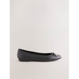 Next Round Toe Suede Leather Ballerina Shoes Noir EU 41 (UK 7)