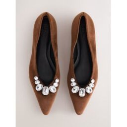 Next Ballerines Forever Comfort à bout pointu ornées de bijoux Brun eu38