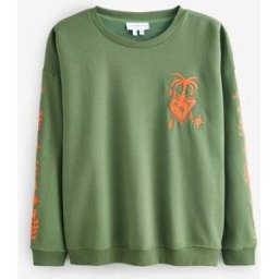 neverfullydressed Never Fully Dressed Sweat-shirt à col rond Imprimé brodé vert L (FR 46-48)