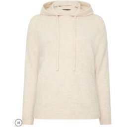Yours Curve Yours Curve Sweat-shirt à capuche en maille crème FR 52-54 (EU 50-52)