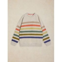 White Stuff White Stuff Cleo Longline Stripe Sweat Top naturel FR 40 (EU 38)