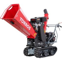 Broyeur de branches sur chenilles ø120mm 15CH 420cc essence démarrage électrique + brouette à moteur à chenilles plateau 300kg 6,5CH Stattos RHK122