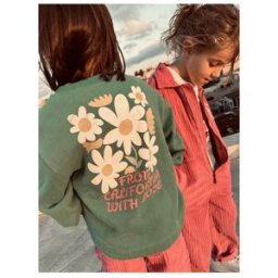 Hundred Pieces - Sweat col rond en coton Debby vert foncé 16 A