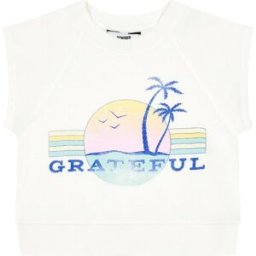 Hundred Pieces - Sweat col rond en coton mélangé Milan blanc cassé 2/3A