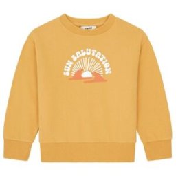 Hundred Pieces - Sweat col rond en coton Today jaune tournesol 2/3A