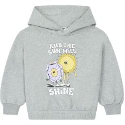 Hundred Pieces - Sweat capuche en coton Lazy gris chiné 2/3A