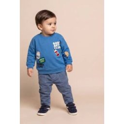 BOUT'CHOU Sweat avec patchs en coton BIO GOTS 36 mois