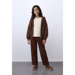 MONOPRIX Sweat zippé uni contenant de la laine et de l'alpaga 10 ans